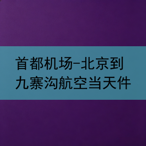 首都机场-北京到九寨沟航空当天件